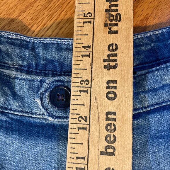 Gap + DOEN Jeans Wide Legs Pleated High Waist Ankle Length Medium Blue, size 6 - Picture 13 of 16